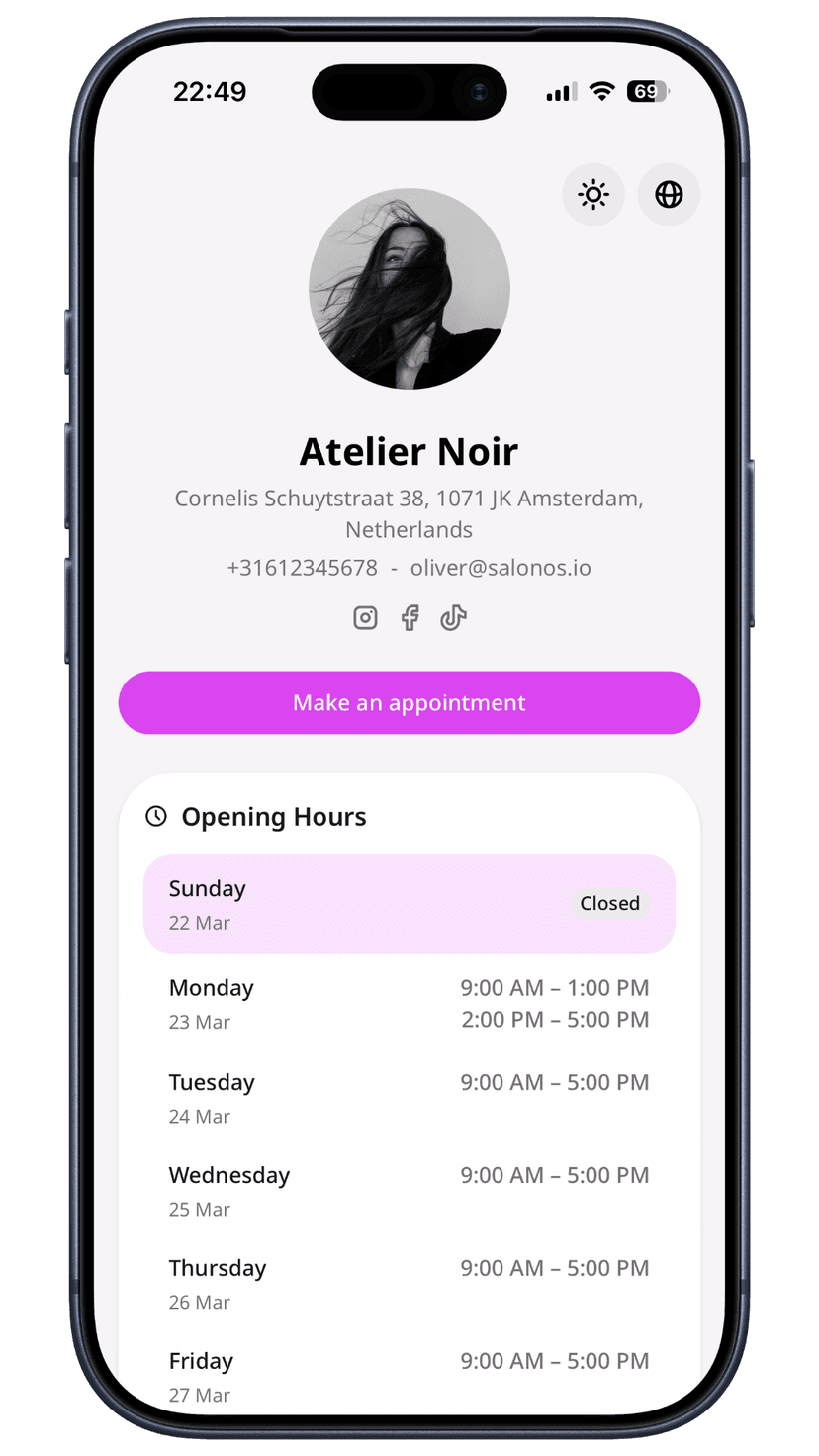Fuchsia booking page