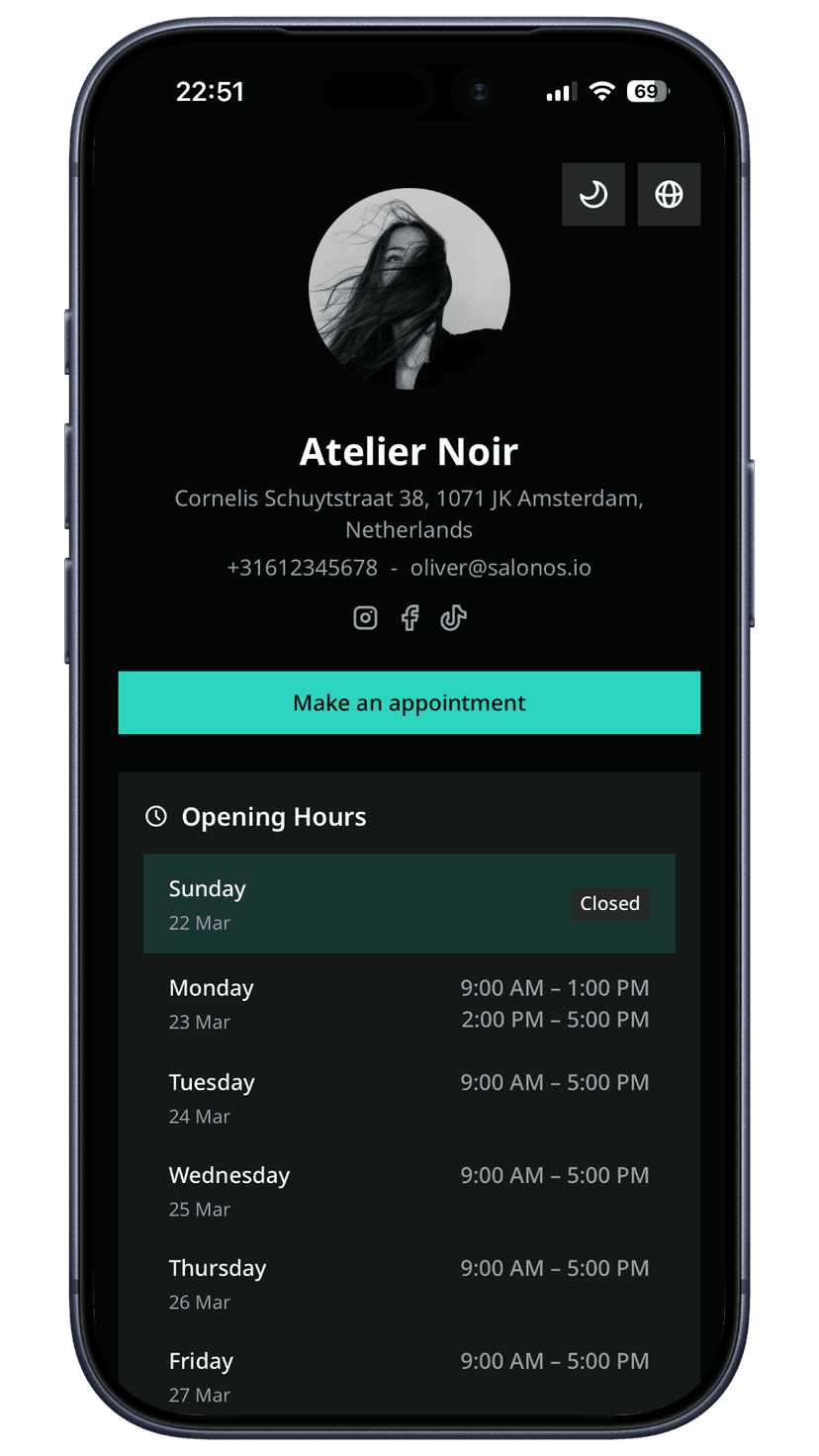 Mint booking page